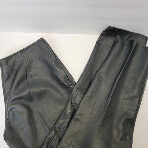 USA Bikers Dream Apparel Womens Black 100% Leather Side Zip Lined Pants 12